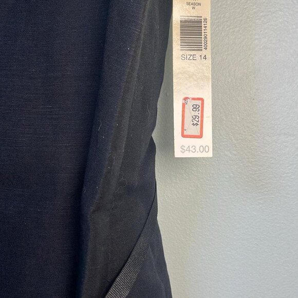 Amanda Smith Sleeveless Blk Belted Top Side Zipper SZ14 Closet Basics Lagenlook - Picture 3 of 8